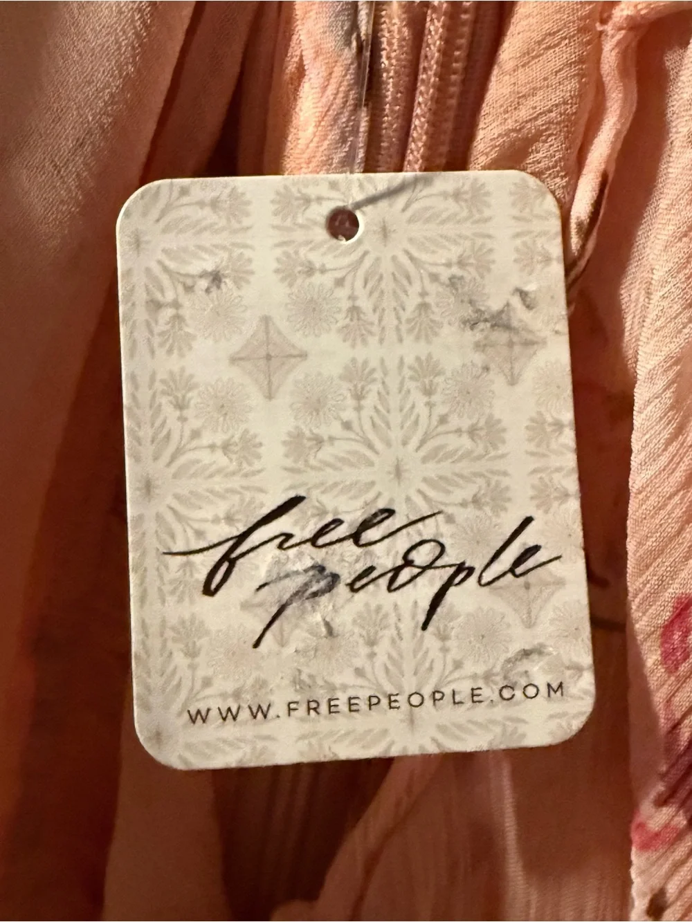 Free People Peach-Pink Floral Mini Dress